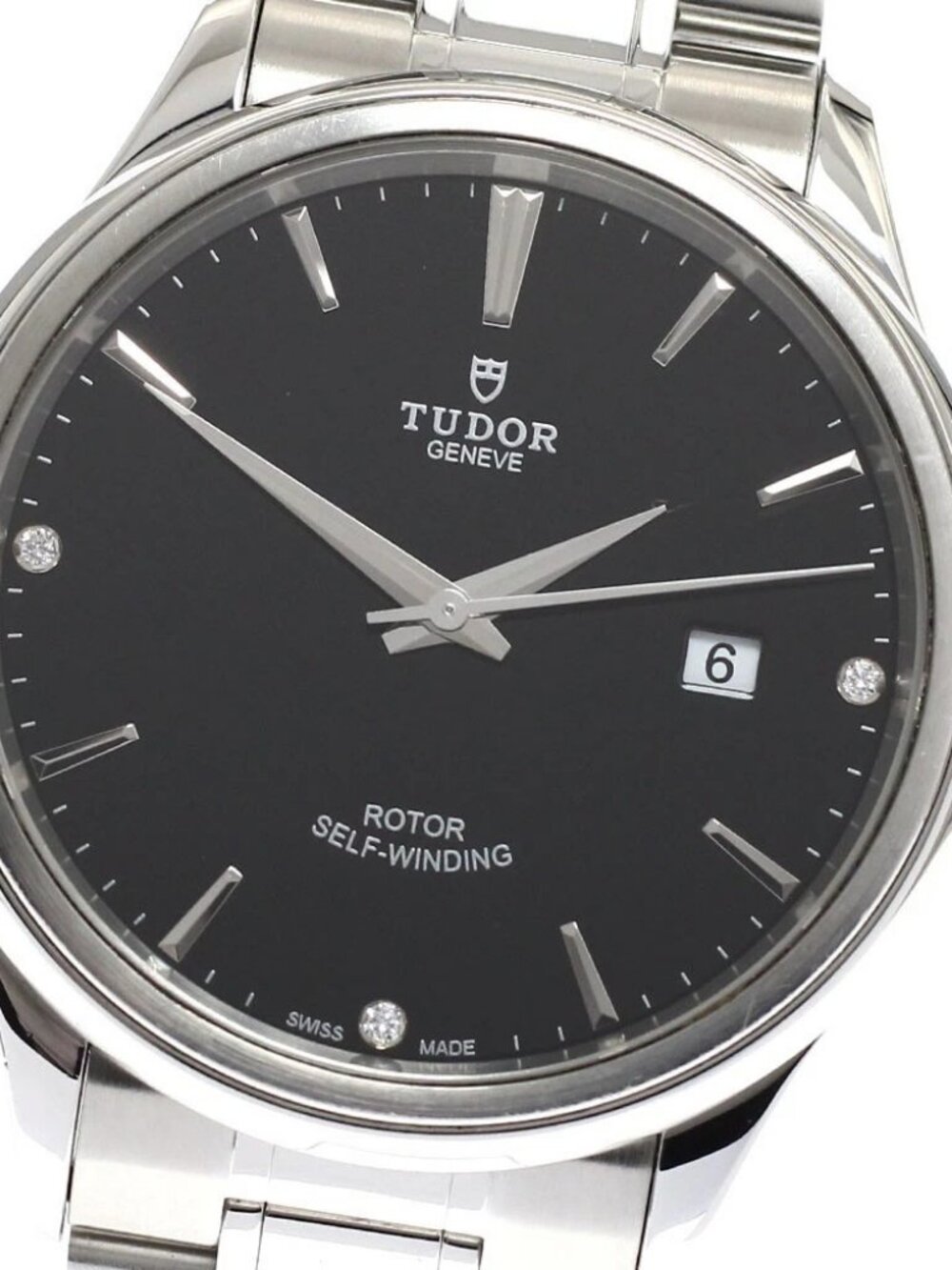 TUDOR style 12700 3P diamond Date Black Dial Automatic Men's Watch